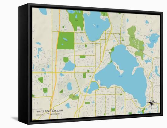 Political Map of White Bear Lake, MN-null-Framed Stretched Canvas