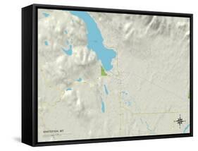 Political Map of Whitefish, MT-null-Framed Stretched Canvas