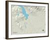 Political Map of Whitefish, MT-null-Framed Art Print