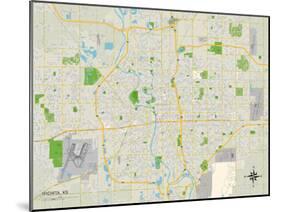 Political Map of Wichita, KS-null-Mounted Art Print