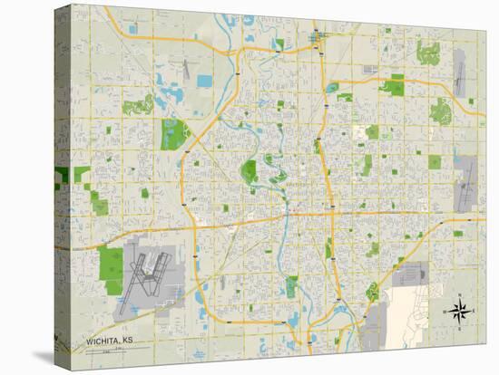 Political Map of Wichita, KS-null-Stretched Canvas