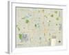 Political Map of Wichita, KS-null-Framed Art Print