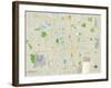 Political Map of Wichita, KS-null-Framed Art Print