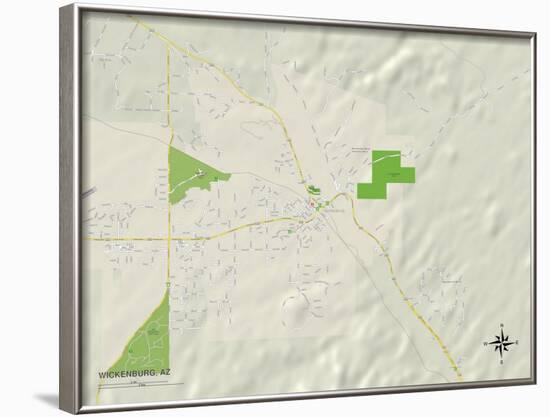 Political Map of Wickenburg, AZ-null-Framed Art Print