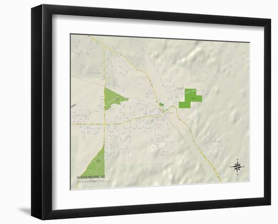 Political Map of Wickenburg, AZ-null-Framed Art Print