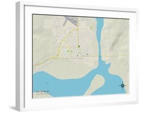 Political Map of Williston, ND-null-Framed Art Print