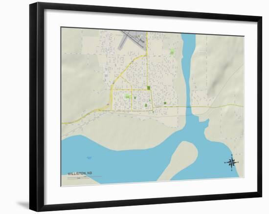 Political Map of Williston, ND-null-Framed Art Print