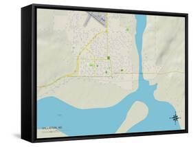 Political Map of Williston, ND-null-Framed Stretched Canvas