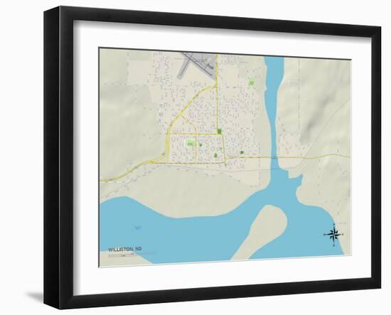 Political Map of Williston, ND-null-Framed Art Print