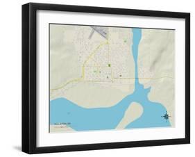 Political Map of Williston, ND-null-Framed Art Print