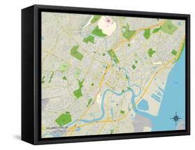 Political Map of Wilmington, DE-null-Framed Stretched Canvas