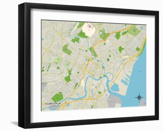 Political Map of Wilmington, DE-null-Framed Art Print