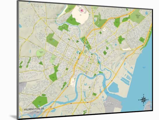 Political Map of Wilmington, DE-null-Mounted Art Print