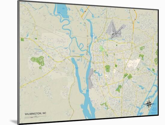 Political Map of Wilmington, NC-null-Mounted Art Print