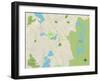 Political Map of Winchester, MA-null-Framed Art Print