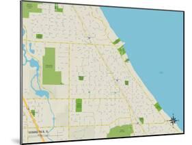 Political Map of Winnetka, IL-null-Mounted Art Print