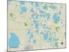 Political Map of Winter Haven, FL-null-Mounted Art Print