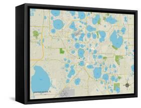 Political Map of Winter Haven, FL-null-Framed Stretched Canvas
