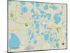 Political Map of Winter Haven, FL-null-Mounted Art Print