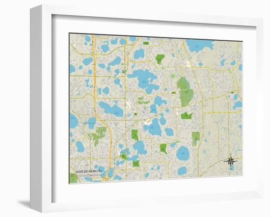 Political Map of Winter Park, FL-null-Framed Art Print