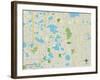 Political Map of Winter Park, FL-null-Framed Art Print