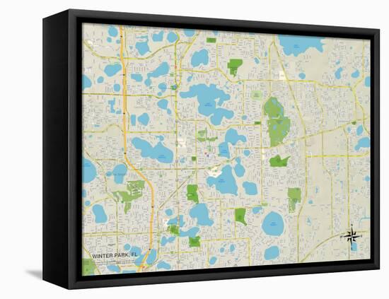 Political Map of Winter Park, FL-null-Framed Stretched Canvas