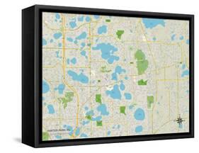 Political Map of Winter Park, FL-null-Framed Stretched Canvas