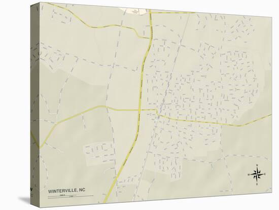 Political Map of Winterville, NC-null-Stretched Canvas