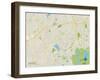 Political Map of Woburn, MA-null-Framed Art Print