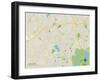 Political Map of Woburn, MA-null-Framed Art Print