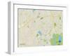 Political Map of Woburn, MA-null-Framed Art Print