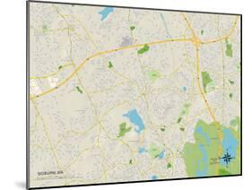 Political Map of Woburn, MA-null-Mounted Art Print