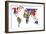 Political Map of World-michal812-Framed Premium Giclee Print