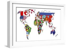 Political Map of World-michal812-Framed Art Print