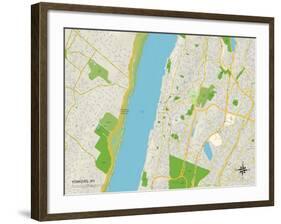 Political Map of Yonkers, NY-null-Framed Art Print