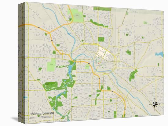 Political Map of Youngstown, OH-null-Stretched Canvas