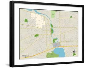 Political Map of Ypsilanti, MI-null-Framed Art Print