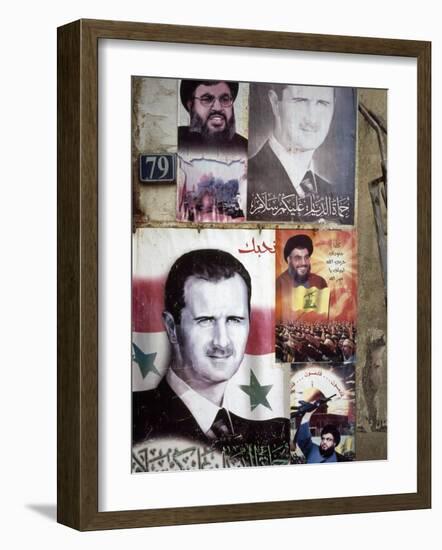 Political Posters of President Bashar Al-Assad, Syria-null-Framed Photographic Print