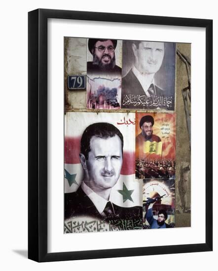 Political Posters of President Bashar Al-Assad, Syria-null-Framed Photographic Print