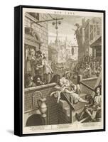 Political Prints Supporting a Ministerial Measure Against the Unlimited Sale of Gin-William Hogarth-Framed Stretched Canvas