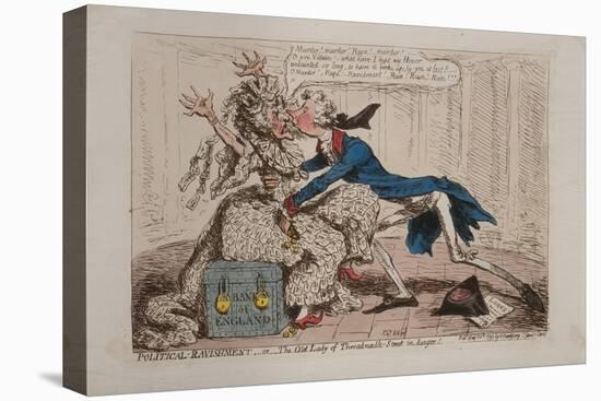 Political Ravishment-James Gillray-Stretched Canvas