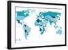 Political World Map in 5 Colors-mart_m-Framed Art Print