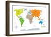 Political World Map on White Background, with Every State Labeled and Selectable. Colored by Contin-Ivsanmas-Framed Art Print