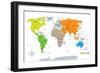 Political World Map on White Background, with Every State Labeled and Selectable. Colored by Contin-Ivsanmas-Framed Art Print