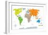 Political World Map on White Background, with Every State Labeled and Selectable. Colored by Contin-Ivsanmas-Framed Art Print