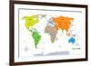 Political World Map on White Background, with Every State Labeled and Selectable. Colored by Contin-Ivsanmas-Framed Art Print