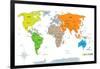Political World Map on White Background, with Every State Labeled and Selectable. Colored by Contin-Ivsanmas-Framed Art Print