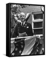 Politician James A. Farley Making a Speech During His Trip-Thomas D^ Mcavoy-Framed Stretched Canvas