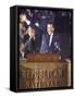 Politician Richard Nixon Waving From Platform at Republican National Convention-John Dominis-Framed Stretched Canvas