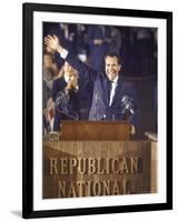 Politician Richard Nixon Waving From Platform at Republican National Convention-John Dominis-Framed Photographic Print